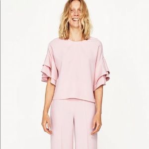 Zara Ruffle Sleeve Blouse
